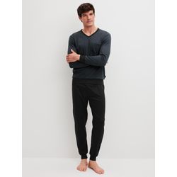 Calida Herren Schwarz Pyjama Mit Bündchen - Bild 6