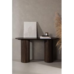 Venture Home  Mocca Mocca Mocca Beistelltisch "Bianca Ovaler Konsolentisch Mit Holzfurnier-Optik 130 × 40 Cm" Ablagetisch Furnier Oval Hoch Geräumig Edel von Baur - Image 5