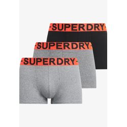 Superdry Herren Ath Grau Feeder Blk Stripe Blk Boxershorts "Trunk Triple Pack" Packung 3 Stk. Aus Baumwollmischung Mit Jersey Eng Anliegende Passform Pflegeleicht von Baur - Bild 4