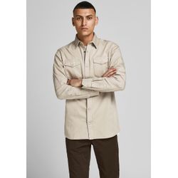 Jack & Jones Herren Weiß Sheridan Denim-Hemd In Comfort Fit Mit Haifischkragen Und Langen Ärmeln In Grau - Bild 9