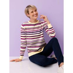 Classic Basics Damen Mauve Traube Geringelt Rundhalspullover "Langarm-Pullover" von Baur - Bild 4