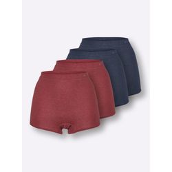 Wäschepur Damen Panty Mit Bequemem Softbund 2X Marine-Meliert + 2X Dunkelrot-Meliert, Größe 40 - Bild 4