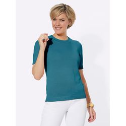 Sheego Damen Petrol Kurzarmpullover - Bild 4