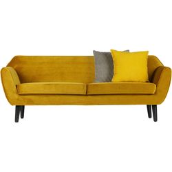 Woood  Ocker 25-Sitzer "Rocco Velvet-Bezug Mit Buchenholzbeinen H 75 X B 187 X D 82 Cm" Maximale Verschleißfestigkeit Mittlere Sitzhöhe Pfleiglicht von Baur - Image 4