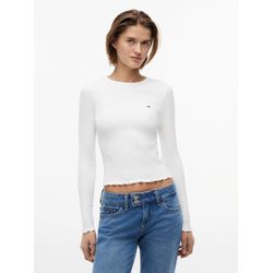VAN GRAAF Tommy Jeans Damen Ecru Langarmshirt Baumwolle Weiß, Groß - Bild 4
