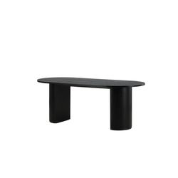 Venture Home  Schwarz Schwarz Schwarz Esstisch "Bianca Ovaler Esstisch Mit Furnier-Veredelung 200 × 90 Cm" Esszimmertisch Mdf Holzfurnier-Optik Oval Geräumig Modern von Baur - Image 4