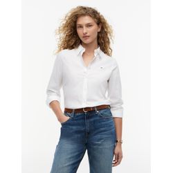 Tommy Hilfiger Damen Weiß Hemdbluse "Stretch Regular Ls Shirt", Gr. 42, (Th Optic ), Web, Obermaterial: 97% Baumwolle, 3% Elasthan, Unifarben,... - Bild 6