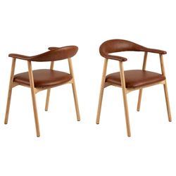Actona Braun Armlehnstuhl, Addi – Cognac – Ca. 56X75,5X54cm - Image 3
