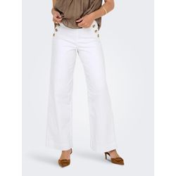 Only, Damen, Jeans, Onlmadison Hw Button Wide Dnm 730 Noos, Weiss, (W32/L32) - Bild 4