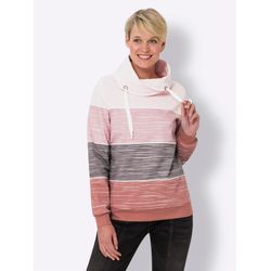 Damen Sweatshirt mit überlappendem Rollkragen rosenholz-hellrosé-bedruckt, Größe 44 - Bild 3