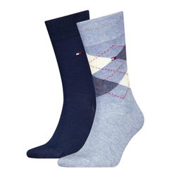 Tommy Hilfiger Herren Light Blau Melange Socken "Th Men Sock Check 2P" 2 Paar 2 Paar Tlg. Mit Klassischem Argyle-Design von Baur - Bild 5