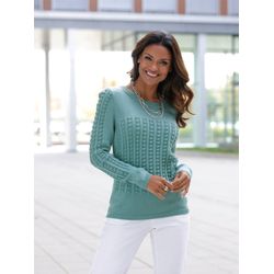 Damen Langarm-Pullover mit 3D-Strickmuster salbei, Größe 42 - Bild 3