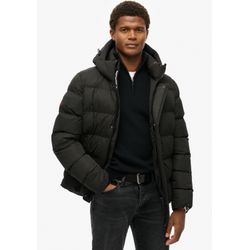 Superdry Schwarz Mikrofaser-Steppjacke Mit Kapuze - Bild 3