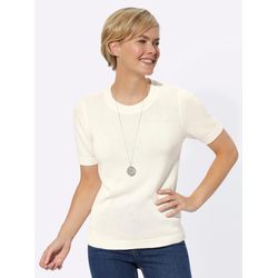 Sheego Damen Wollweiß Kurzarmpullover - Bild 4