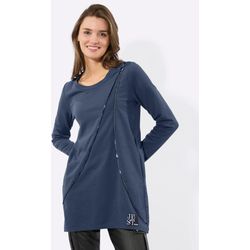 Sheego Damen Rauchblau Longsweatshirt - Bild 4