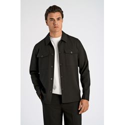 Hemden Lindbergh Herren Schwarz Relaxed Fit Hemdjacke Einfarbig - Bild 6