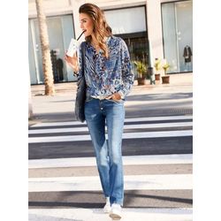 Ecru-Mittelblau-Bedruckt Druckbluse - Bild 2