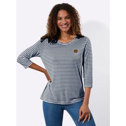 Dunkelblau-Weiß-Geringelt 3/4-Arm-Shirt - Bild 6