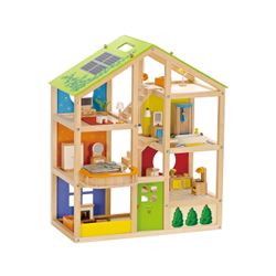 Hape 1100000002199 "Vierjahreszeiten", Bunt, Puppenhäuser, Kinderb:60cm H:73cm T:40cm, Holz, Inkl. Puppenmöbel, B:60cm H:73cm T:40cm - Image 5