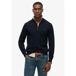 Superdry Blau Pullover Aus Baumwolle Mit Stehkragen Essentials - Bild 3