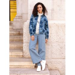 Jeansblau-Gemustert Jeansjacke - Bild 2