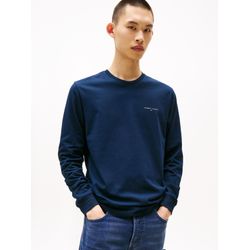 Tommy Jeans Herren Schwarz/Dunkelblau Langarmshirt "Tjm Slim Chest Linear Ls Tee Ext", Gr. Xl, Blau ( Night Navy), Single Jersey, Obermaterial: 100% Baumwolle... - Bild 3