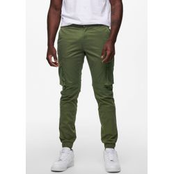 Only & Sons Herren Grün – Schmal Zulaufende Cargohose In Khaki Mit Bündchen - Bild 5