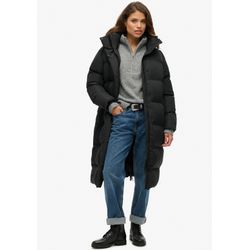 Superdry Damen Schwarz Lange Daunenjacke Mit Kapuze, - Bild 6