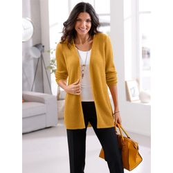 Damen Strickjacke mit gerippten Abschlüssen ocker, Größe 52 - Bild 4