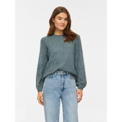 Vila Viliga Pointelle L/S O-Neck Top -No, Balsam Green/Melange - Bild 4