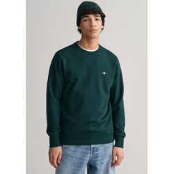 Gant Herren Grün Sweatshirt "Reg Shield C-Neck Sweat", Gr. Xl, (Tartan ), Obermaterial: 87% Baumwolle, 13% Polyester, Bestickt, Unifarben, Reg... - Bild 4