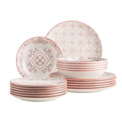 Maeser Teller Set, Porzellan Granada Grau/Rot - Image 3