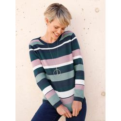 Classic Basics Damen Dunkelblau Mauve Geringelt Rundhalspullover "Pullover" von Baur - Bild 4