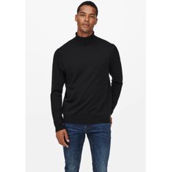 Only & Sons Herren Nero Rollkragenpullover "Onswyler Life Reg Roll Neck Knit Noos", Gr. M, Schwarz, Feinstrick, Obermaterial: 78% Viskose, 22% Polyeste... - Bild 5