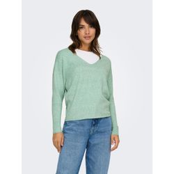 Only Damen Grün V-Ausschnitt-Pullover "Onlrica Life L/S V-Neck Pullo Knt Noos", Gr. S, (Lichen Detail:with Melange), Strick, Obermaterial: 93% Pol... - Bild 5