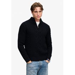 Superdry Herren Troyer aus Wollmix in Dunkelblau Melange Größe XL - Bild 7