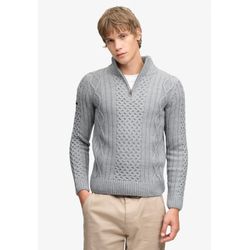 Superdry Herren Grau Troyer Unifarben - Bild 4