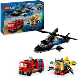Lego City 60462 Kombinationsset mit Hubschrauber, Löschauto und U-Boot - Bild 22