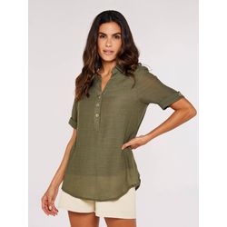 VAN GRAAF Apricot Damen Khaki Bluse Viskose Grün, Größe 36 - Bild 4