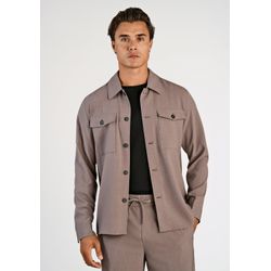 Hemden Lindbergh Herren Beige Relaxed Fit Hemdjacke Einfarbig - Bild 4