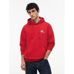 Tommy Hilfiger, Herren, Pullover, Red Cotton Men's Sweatshirt, Rot, (XL) - Bild 4
