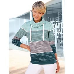 Damen Sweatshirt mit überlappendem Rollkragen petrol-kalkmint-bedruckt, Größe 44 - Bild 3