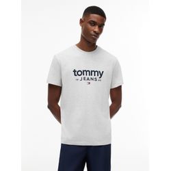 Tommy Jeans - Herren - T-Shirt - S - Hellgrau Melange - Bild 5