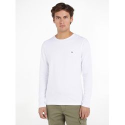 Tommy Hilfiger Herren Weiß Langarmshirt "Stretch Slim Fit Long Sleeve", Gr. L (52), Single Jersey, Obermaterial: 96% Baumwolle, 4% Elasthan, Best... - Bild 3