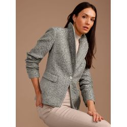 Grau-Goldfarben-Gemustert Bouclé-Blazer - Bild 5