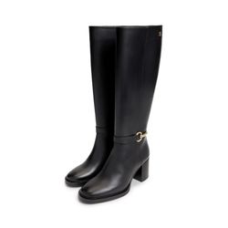 Tommy Hilfiger Schwarz Leather Block Heel Riding Boots - Image 4