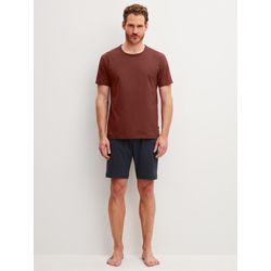 Calida Herren Braun/Rot Relax Essentials Kurz-Pyjamafür M, Klar Strukturierter Kurz-Pyjama Mit Maskuliner Silhouette - Bild 4