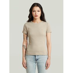 G-Star Damen Beige T-Shirt Slim Rib - Bild 4