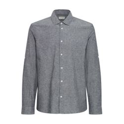 VAN GRAAF Blend Herren Blau Leinenhemd Regular Fit Baumwolle Extra Groß - Bild 4
