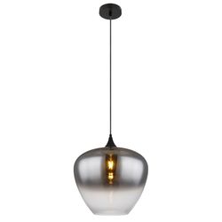 Schwarz Pendelleuchte Hängeleuchte Wohnzimmerlampe Rauchglas Metall H 120 Cm - Bild 4